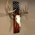 thumbnail image 5 of Deer Antler Mounting Kit, Hanger for Hanging Antlers and Other Skulls , Euro Mount Skull Hanger, USA Flag Decor Hooker Pedestal, Perfect Prey Display Rack, 5 of 6