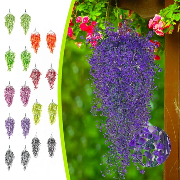 Artificial Hanging Plants Vines | Decorative Fake Greenery Rattan | 2 Pack 31.5in Plastic Wall Hanging Flower Vines | Indoor Outdoor Faux Green Leaves | Balcony Wedding Home Decor | Multiple Colors