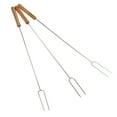 thumbnail image 2 of Qiilu Lightweight Stainless Steel with Beech Wood Handles Camping Hot Dog Forks 3 count, 2 of 8