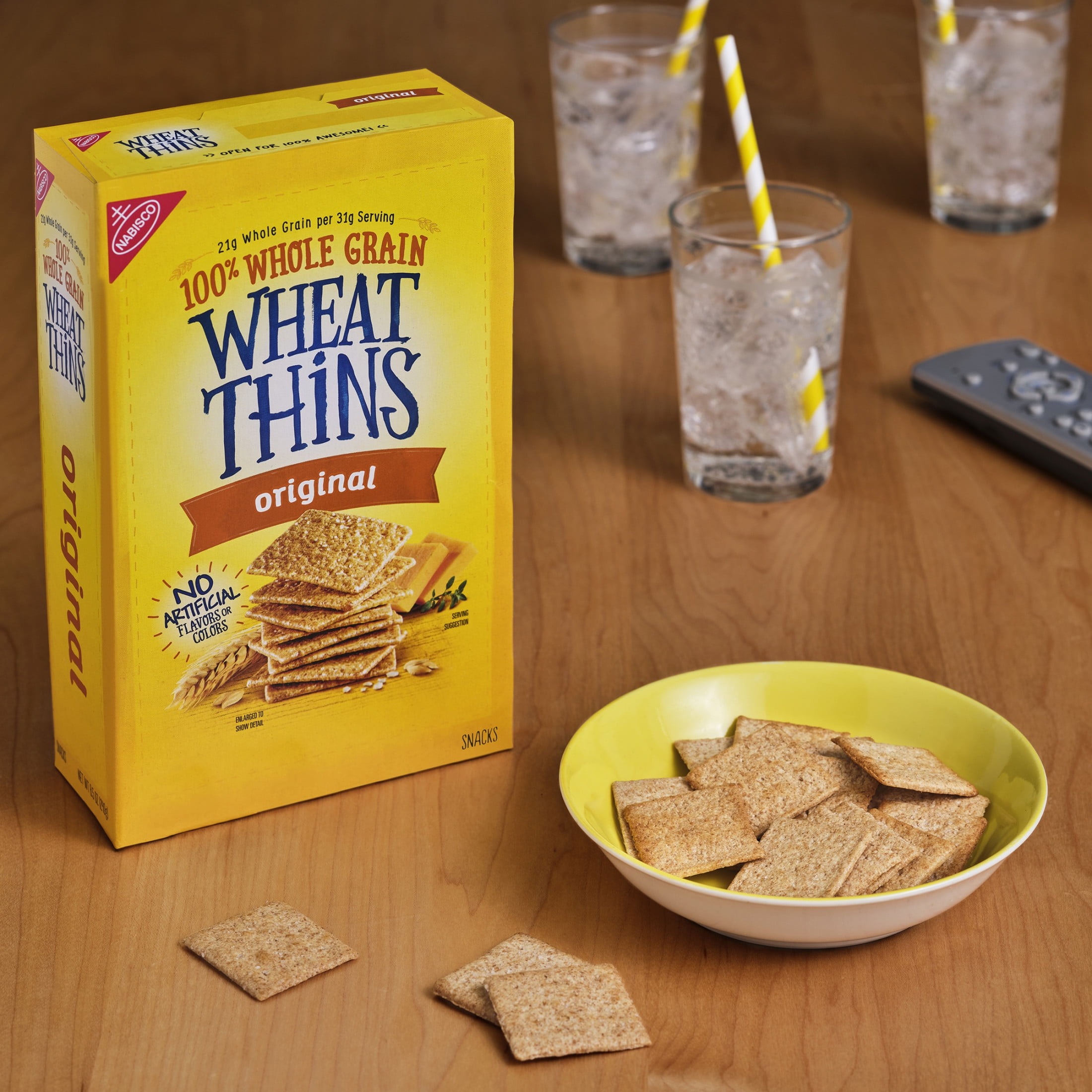 (3 pack) Wheat Thins Original Snacks, Whole Grain Wheat Crackers, Snack Crackers, 8.5 oz