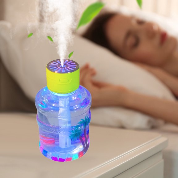 EDHITNR Ultrasonic Humidifier, Silent Cool Mist Humidifier for Bedroom Office, 500ml Small Humidifier with Essential Oil Diffuser for Home Car Desktop Aromatherapy