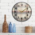 thumbnail image 3 of Yayeee Wall Clock Battery Operated 9.5" Silent Non-Ticking for Living Room, Beige Plaid Pattern, 3 of 8