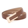 thumbnail image 1 of Cinturón de hebilla lisa para mujer, cinturón de aleación de niebla, cinturón fino de cuero para mujer, largo ajustable a la moda, 1 of 6