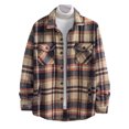 thumbnail image 4 of IROINNID Reduced Shirt with Pocket for Men Turndown Long Sleeve Plaid Long-sleeve Button-down With s Shirt,Coffee, 4 of 6