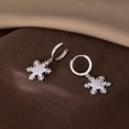 thumbnail image 6 of 925 Sterling Silver Sparkly CZ Snowflake Dangle Earrings for Women Teens Christmas Snowflake Dangle Earrings Drop Winter Party Earrings, 6 of 6