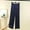#375-Blue, variant on Women's Casual Wide Leg Pants, Solid Color with Elastic Waist and Drawstring, for Daily Wear and Travel