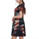 thumbnail image 2 of Balery Modern USA Deer Head Vestidos sueltos de manga corta para mujer, vestidos de verano 2025, vestidos casuales de corte A con vuelo., 2 of 6