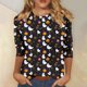thumbnail image 1 of Ailaofu 3/4 Length Sleeve Women Tops Crew Neck Blouses Dressy Casual Summer T Shirts Loose Fit Business Work Clothes, 1 of 4