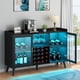 thumbnail image 3 of Armario de Bar de vinos con luz LED, gabinete de café para el hogar con Estante para Vino y Soporte para Vidrio, aparador de Cocina con Estante de Almacenamiento, gabinete de Licor, 3 of 8