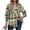 Green, variant on Womens Plaid Shacket Jacket Flannel Button Fashion Shirts Winter Coats with Pockets (Yellow,M)