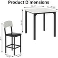 thumbnail image 3 of MOOSENG 5-Piece Dining Table Set for 4, Compact Kitchen Table & 4 Upholstered Chairs, Modern Set for Apartment Small Space, White, 3 of 7