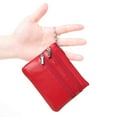 thumbnail image 2 of Women's Genuine Leather Coin Purse Mini Pouch Change Wallet with Keychain,red, 2 of 6