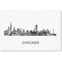 Trademark Fine Art 'Chicago Illinois Skyline WB-BW' Canvas Art by Marlene Watson