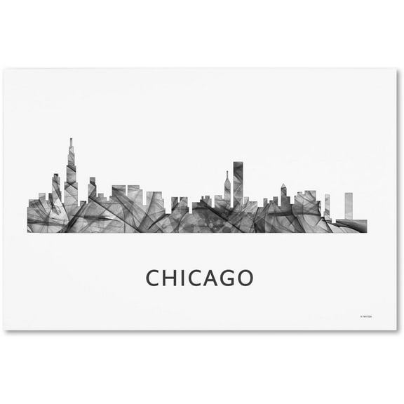 Trademark Fine Art 'Chicago Illinois Skyline WB-BW' Canvas Art by Marlene Watson