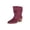 Wine, variant on Willtoo Women's Faux Suede Ankle Boots, Slouchy Ruched Chunky Heel Booties, Round Toe Comfortable Pull-On Casual Shoes