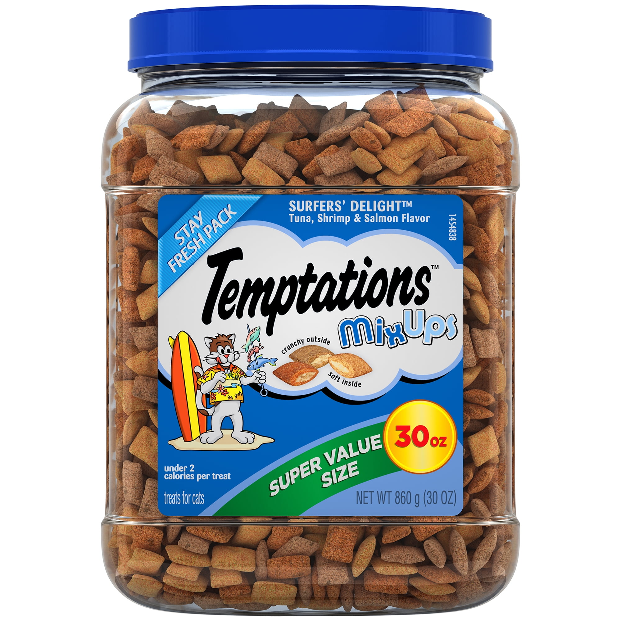 TEMPTATIONS MixUps Crunchy And Soft Cat Treats Surfers Delight Flavor 