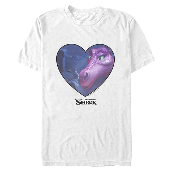 Mens Shrek Dragon and Donkey Love Photo T Shirt
