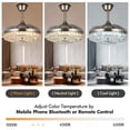 thumbnail image 5 of AFANQI 42-inch Ceiling Fan with Light and APP Remote, Dimmable Timer Retractable Ceiling Fan, Silent Motor, Modern LED Crystal Ceiling Fan for Bedroom, Living Room, Dining Room, 5 of 9
