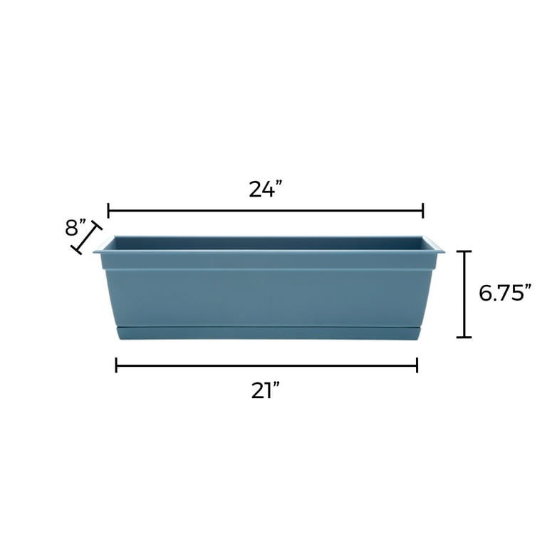 Bloem Dayton 5.75 in. H X 6 in. D Plastic Ocean Series Planter Ocean Blue
