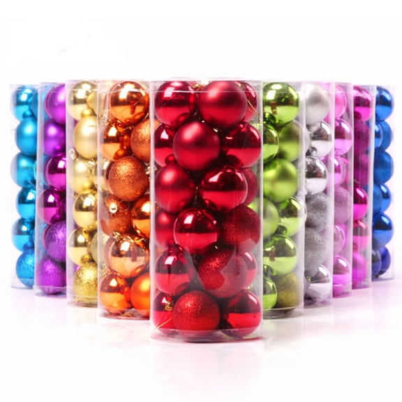 TanSiDing 24Pcs Shiny Glossy Christmas Tree Ornaments, Shatterproof Plastic Holiday Hanging Ball Decorations for Festive Tree Party Decor