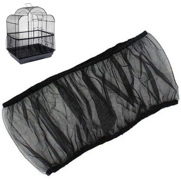 Stretchable Parrot Cage Seed Catcher Guard Net Soft Airy Nylon Mesh Cover for Round Square Bird Cage