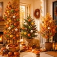 thumbnail image 5 of Cheapark Matte Pumpkin Hanging Ornament Balls, Artificial Tree Wreath Mantel Decor, Halloween Thanksgiving Fall Multicolor Shatterproof Plastic Baubles 10 Pack 1.96 Inch Each, 5 of 7