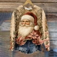 thumbnail image 2 of Lopecy-Sta Women's Christmas Santa Graphic Crew Neck Sweatshirt, Loose Long Sleeve Japanese Sweatshirt Top, Festive Holiday Casual Pullover for Women Red 4XL, 2 of 4