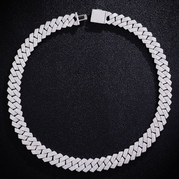 High Quality 925 silver VVS Moissanite Hiphop Ice Out Cuban neckalce For Men