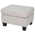 thumbnail image 2 of Franklin Linen Fabric Ottoman, 2 of 6