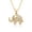 A, variant on Little Elephant Pendant Necklace for Women Clavicle Chain with cubic Moissaniteia 18K Gold Plated