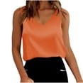 thumbnail image 2 of Odbmxy Women Tank Tops Sleeveless V-Neck Womens Tops Regular Basic Holiday Solid Color Casual Tops,Orange XXL, 2 of 6