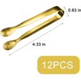 thumbnail image 2 of 12 Pcs Serving Tongs, Small Serving Utensils for Parties Catering Gold Tongs, Food-Grade 304 Stainless Steel Mini Appetizer Tongs for Tea Party Coffee Bar, 4" Sugar Tongs - Gold, 2 of 14