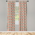thumbnail image 3 of Ambesonne London Curtains, Grunge Vintage Graphic, Pair of 28"x95", Vermilion Cream Black, 3 of 5