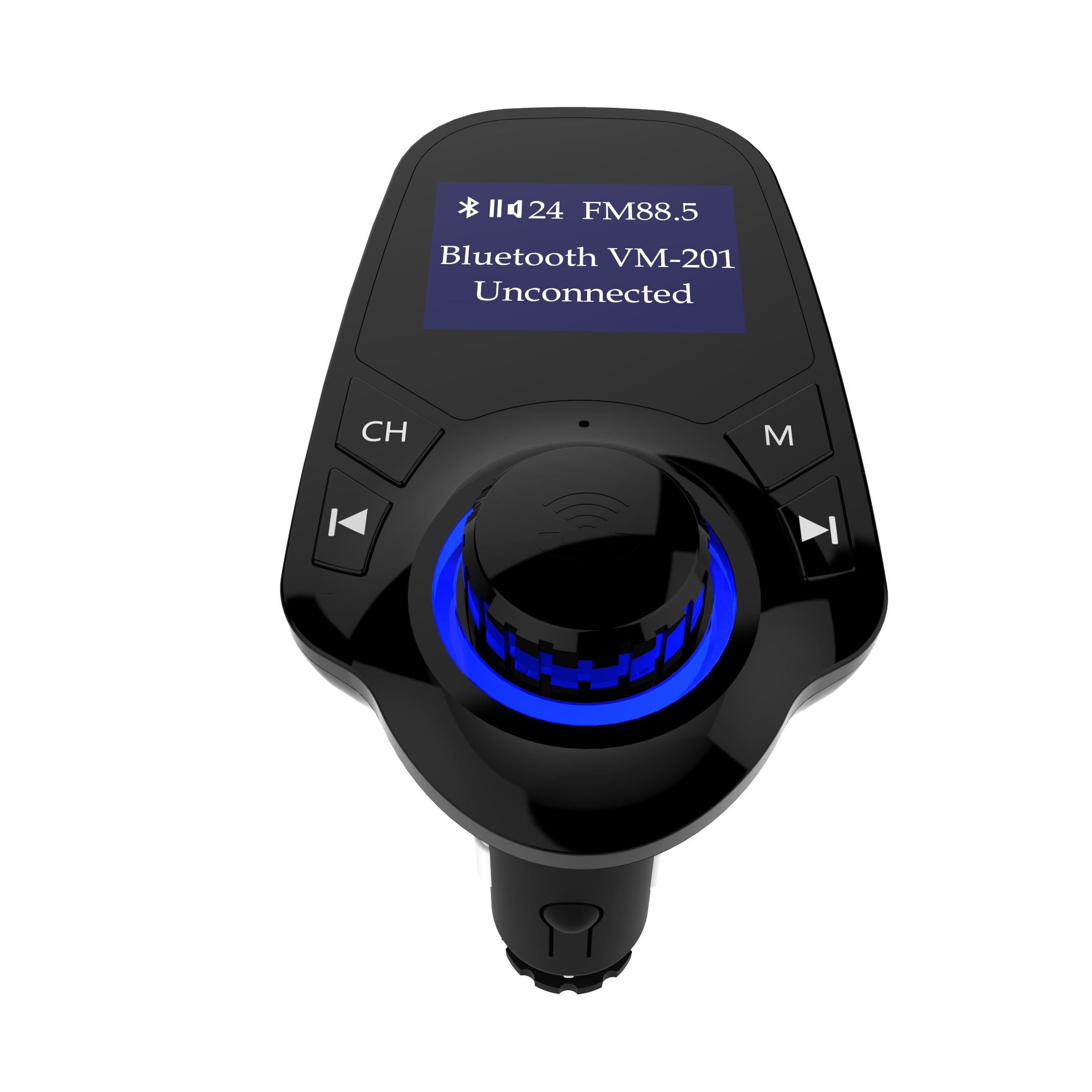 Onn Low Profile Bluetooth FM Transmitter, Hands-free Calls, Compatible with Smartphones, 8x5x10CM,66g