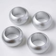 thumbnail image 6 of Round Beaded Charger Plates, 13 Inch, with Napkin Rings and Cloth Napkins, Set of 6 (Silver), 6 of 19