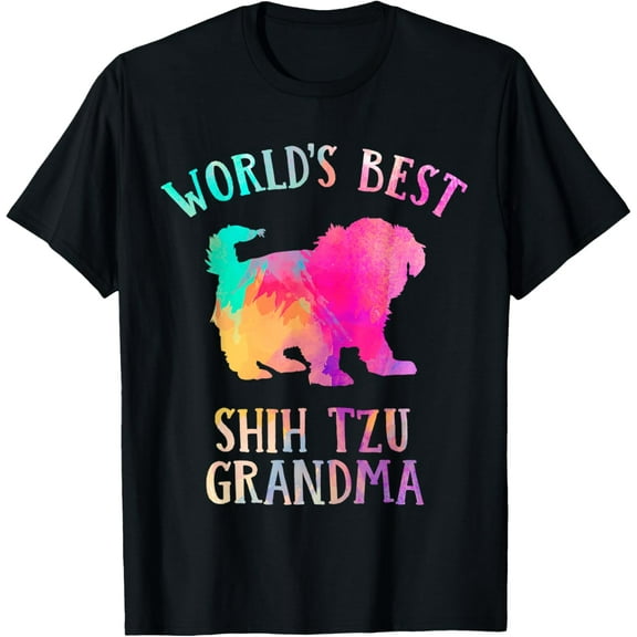Shih Tzu Dog Grandma Shirt, World’s Best Shih Tzu Grandma T-Shirt men and women can wear, black, white, gifts