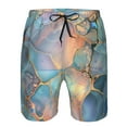 thumbnail image 3 of Balery Pastel Abstract Fluid Art Traje de Baño Estilo Hawaiano para Hombre, Shorts de Secado Rápido con Bolsillos-XX-Large, 3 of 6