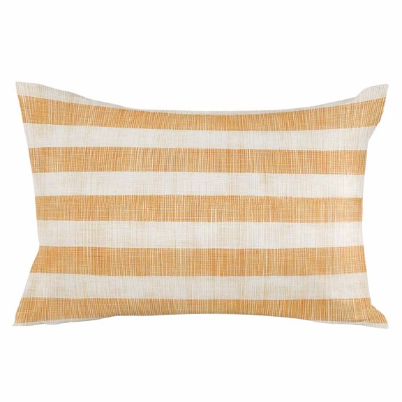 Outdoor Waterproof Throw Pillow Covers Set of 2 Orange Linen Stripes Decorative Pillowcases Lumbar Outdoor Pillows Cushion Case 20x12 Inch Retro Striped Lines Patio Pillows for Couch Sofa Bed Garden