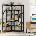 thumbnail image 4 of Tribesigns 7-Shelf Corner Bookshelf, L-Shaped Bookcase with 14 Shelves for Living Room, 4 of 7
