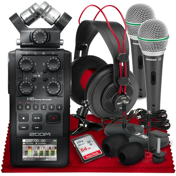 Zoom H6 All Black 6Input / 6Track Portable Handy Recorder with Single