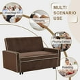thumbnail image 5 of Pon Living Pull Out Loveseats Sleeper Sofa Bed, Brown, 5 of 6