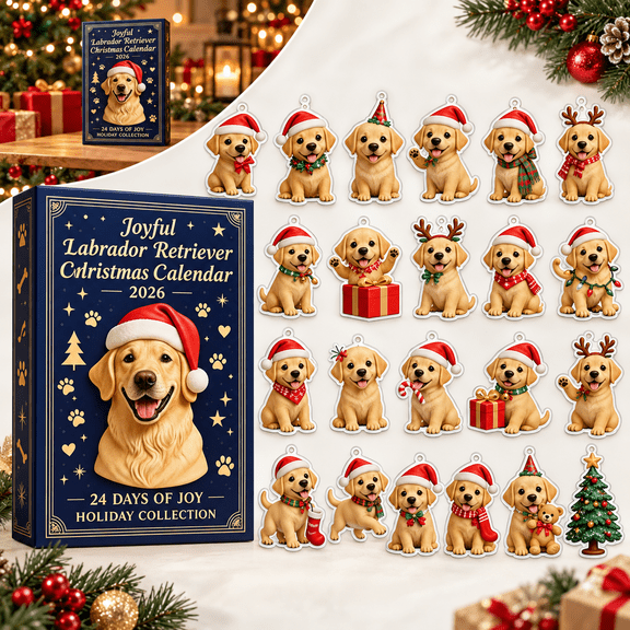 2026 Christmas Advent Calendar, 24 Acrylic Puppy Ornaments Countdown Calendar with Daily Holiday Surprises for Kids, Families and Dog Lovers