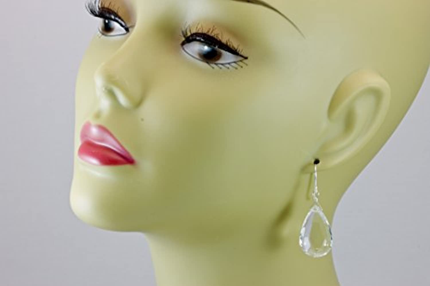 Sterling Silver Crystal Clear Quartz Earrings Large Long Faceted Teardrop Briolette Drops Designed for Adult Women
