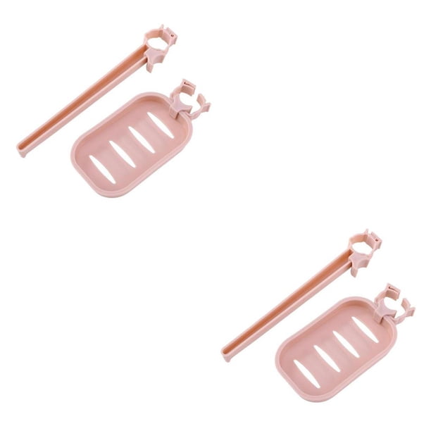Moyic Estante de almacenamiento para colgar en el fregadero, soporte de almacenamiento, esponja, baño, cocina, grifo, Clip, , paño, Clip, Rosa claro 2Conjunto