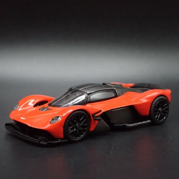 Open Box 2021-2024 ASTON MARTIN VALKYRIE SUPER CAR ORANGE 1/64 SCALE DIECAST MODEL CAR