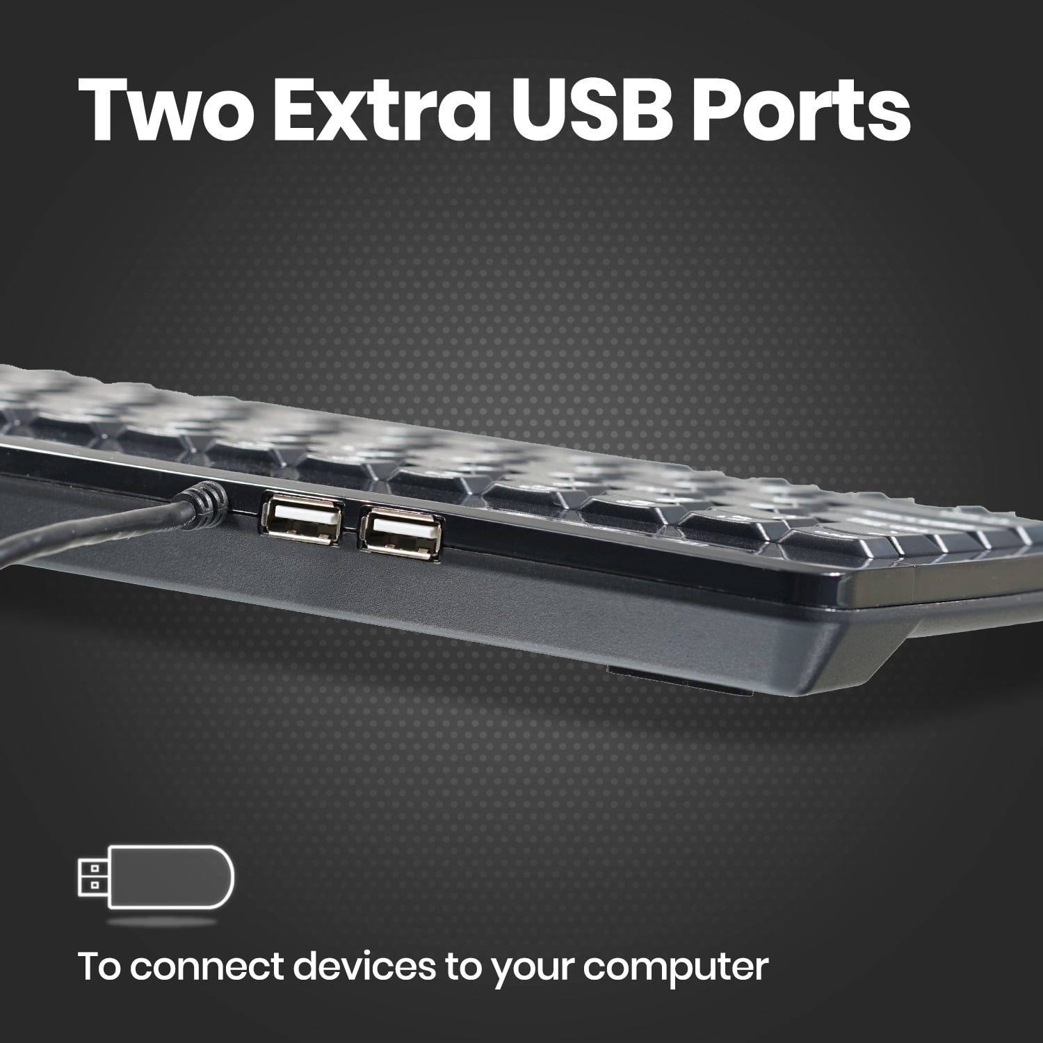 Perixx Periboard-505H Mini Red Trackball USB Computer Keyboard With 2 USB Hubs Keyboards