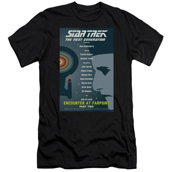 Star Trek Tng Season 1 Episode 2 Premium Canvas Adult Slim Fit 30/1 T-Shirt Black