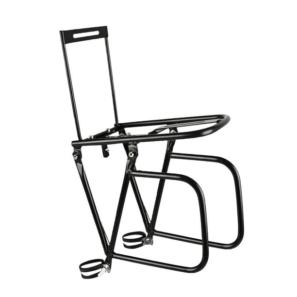 Portaequipajes delantero universal para bicicleta, práctico soporte de horquilla metálica para alforjas, compatible con bicicletas plegables.