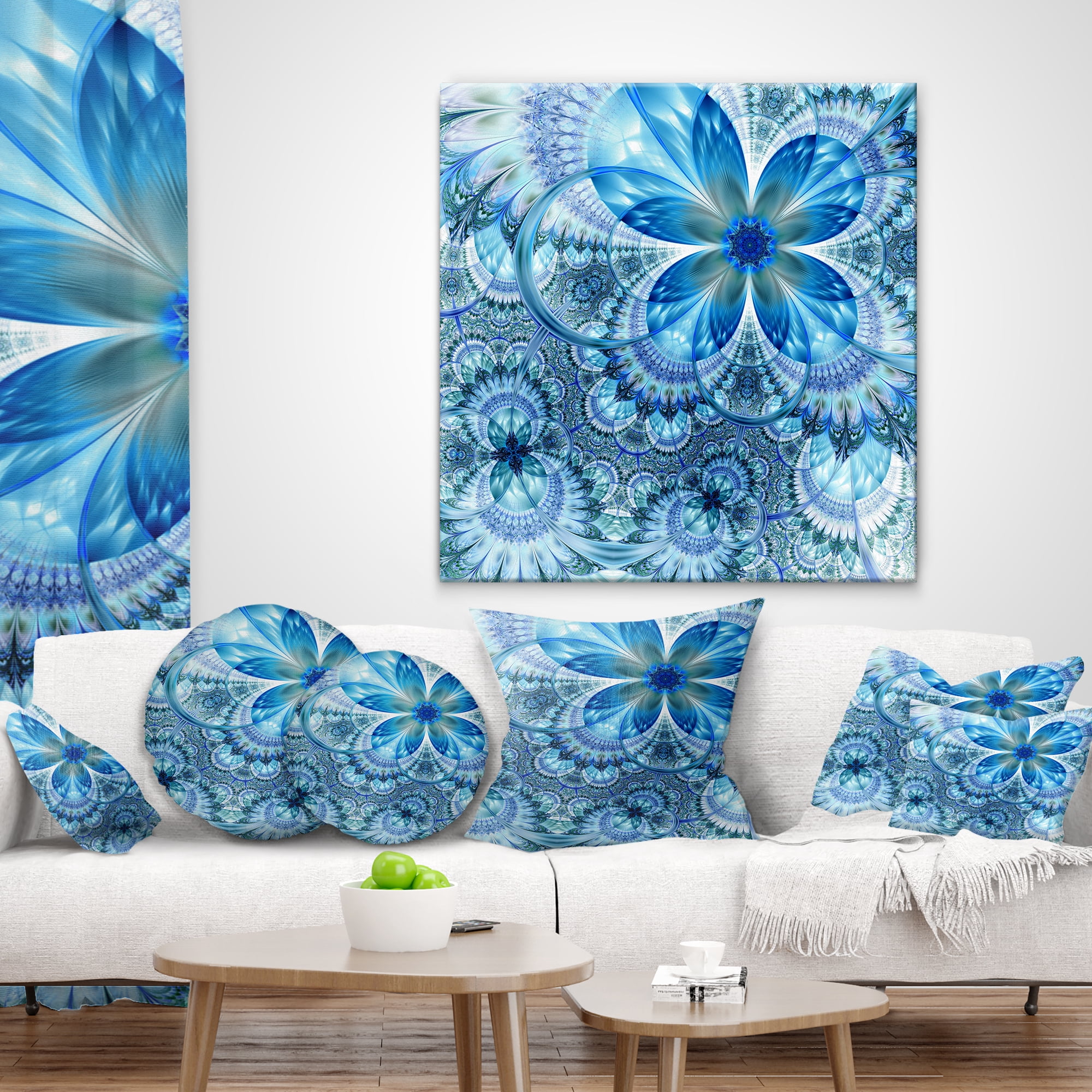 Designart 12" x 20" White Polyester Throw Pillow