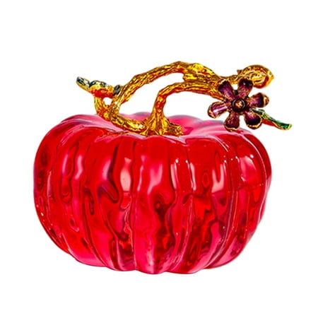 Image of Artificial Decoration Pumpkin Food Display Figurine Toys Props Ornament Crystal Fruits Photo Props Crafts for Day Kitchen - Red